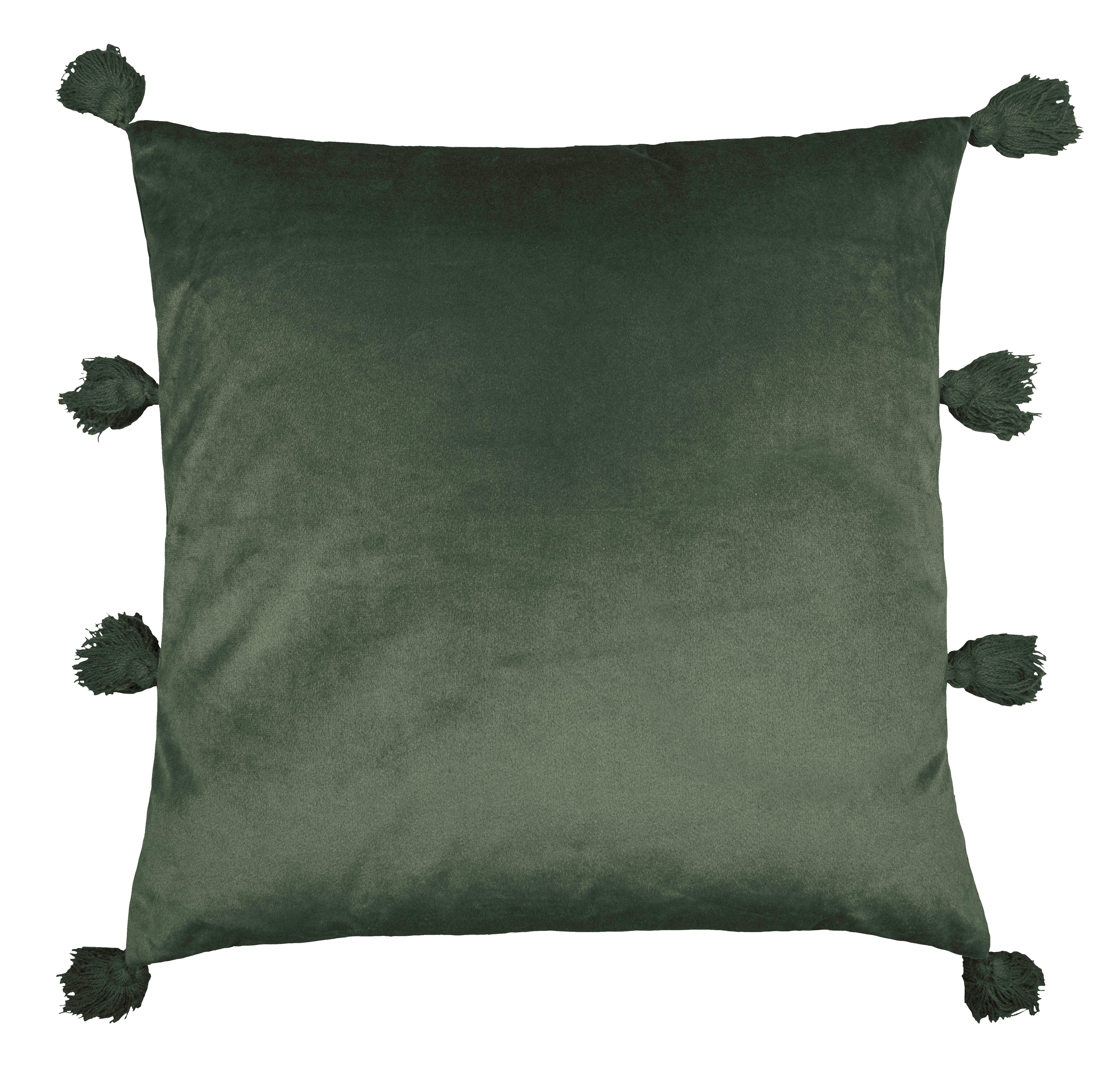Dekokissen Dekokissen_Pompom 45x45cm d.grün - dunkelgrün (45,00/45,00cm)