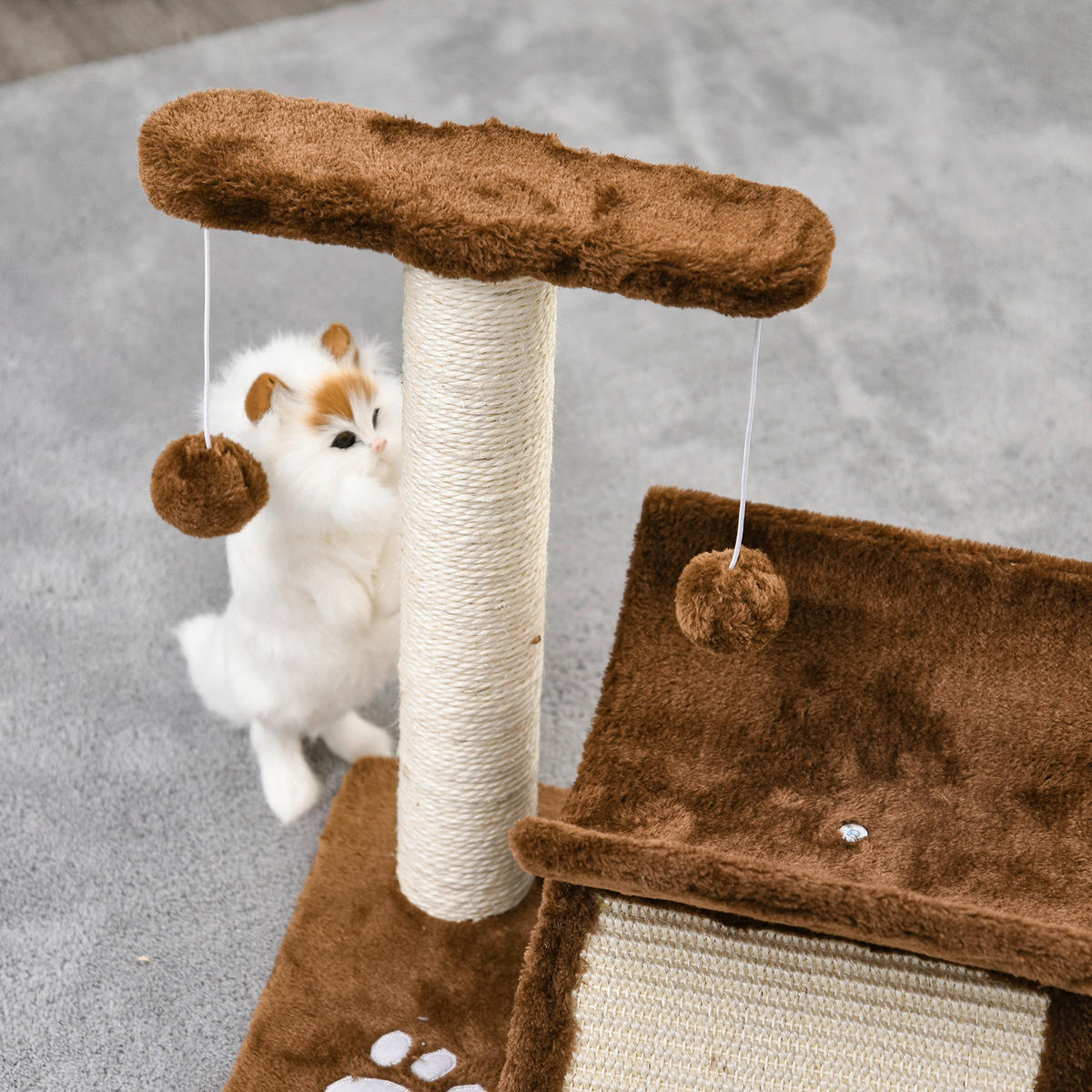 PawHut Katzenkratzbaum braun Spanplatte B/H/L: ca. 30x43x40 cm Katzenkratzbaum - braun (40,00/30,00/43,00cm) - PawHut