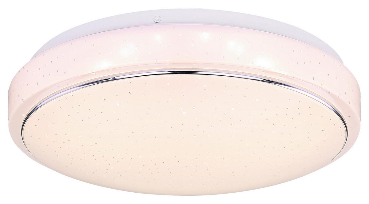 GLOBO Deckenleuchte 48408-18 weiß Opal Kunststoff Metall Chrom H/D: ca. 8x29 cm LED-Deckenleuchte_Kalle - weiß/Opal (29,00/8,00cm) - GLOBO
