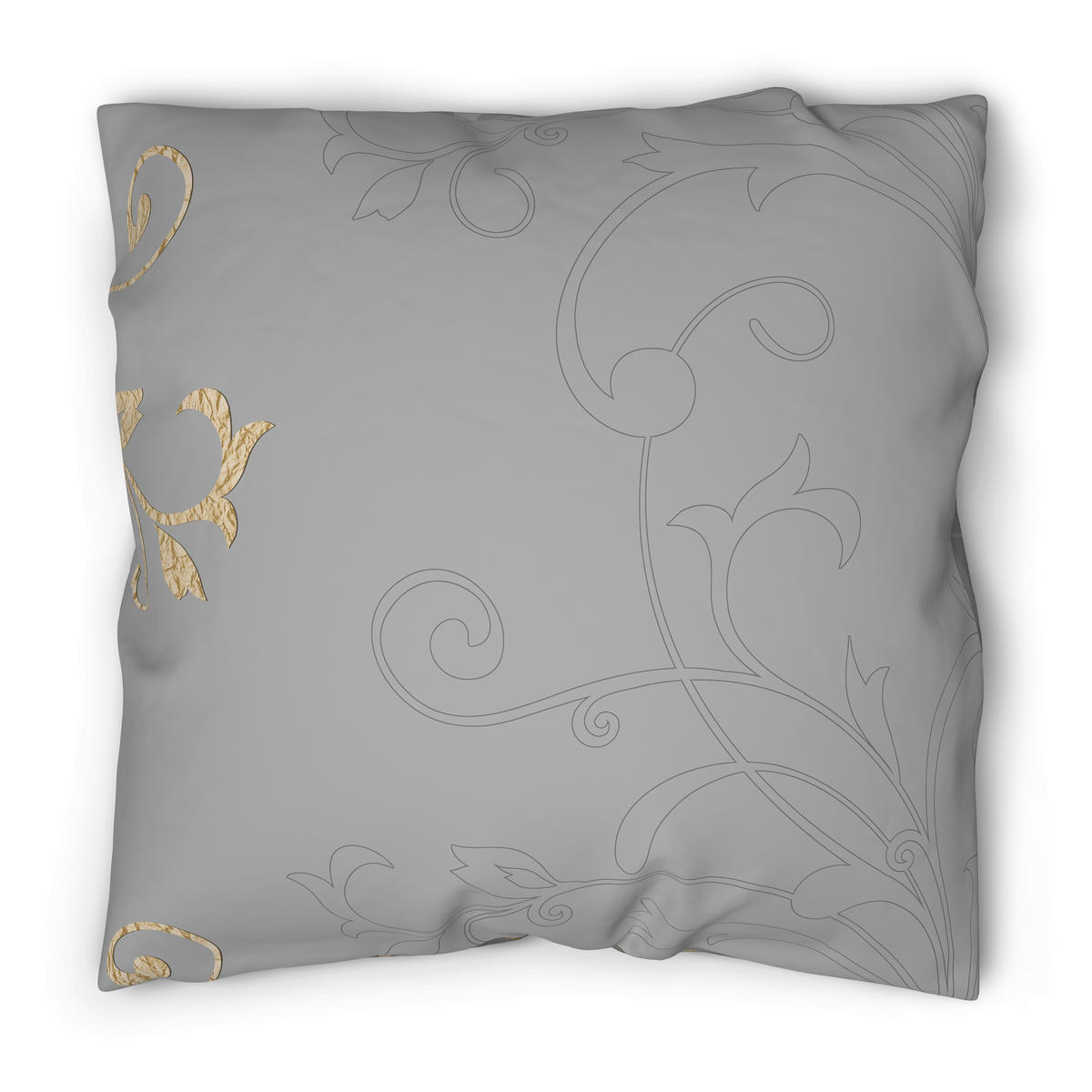 Baumwoll Bettwäsche Renforce Bettwäsche_Renforce_Ritana 200x200 - gold/grau (200,00/200,00cm) - beau rêve