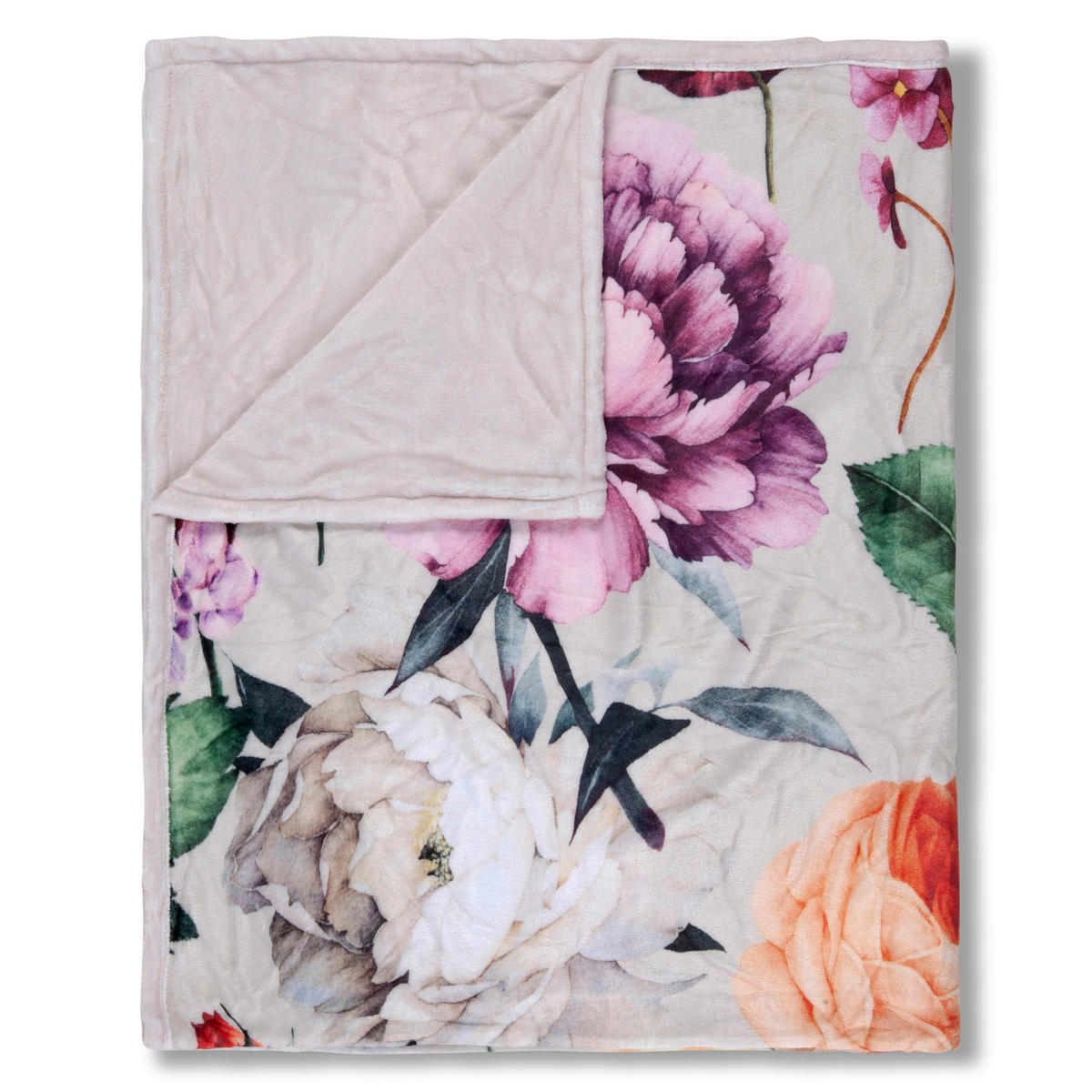 Wohndecke Fiori Polysamt Fiori - sand (130,00/160,00cm) - Descanso