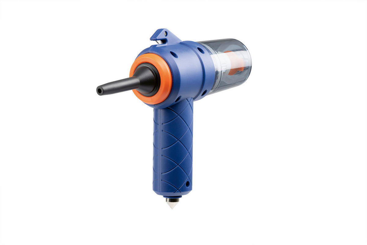 CLEANmaxx Akku-Handstaubsauger blau orange B/H/L: ca. 7x16,5x20 cm Akku-Handstaubsauger_6tlg. - blau/orange (20,00/7,00/16,50cm) - CLEANmaxx
