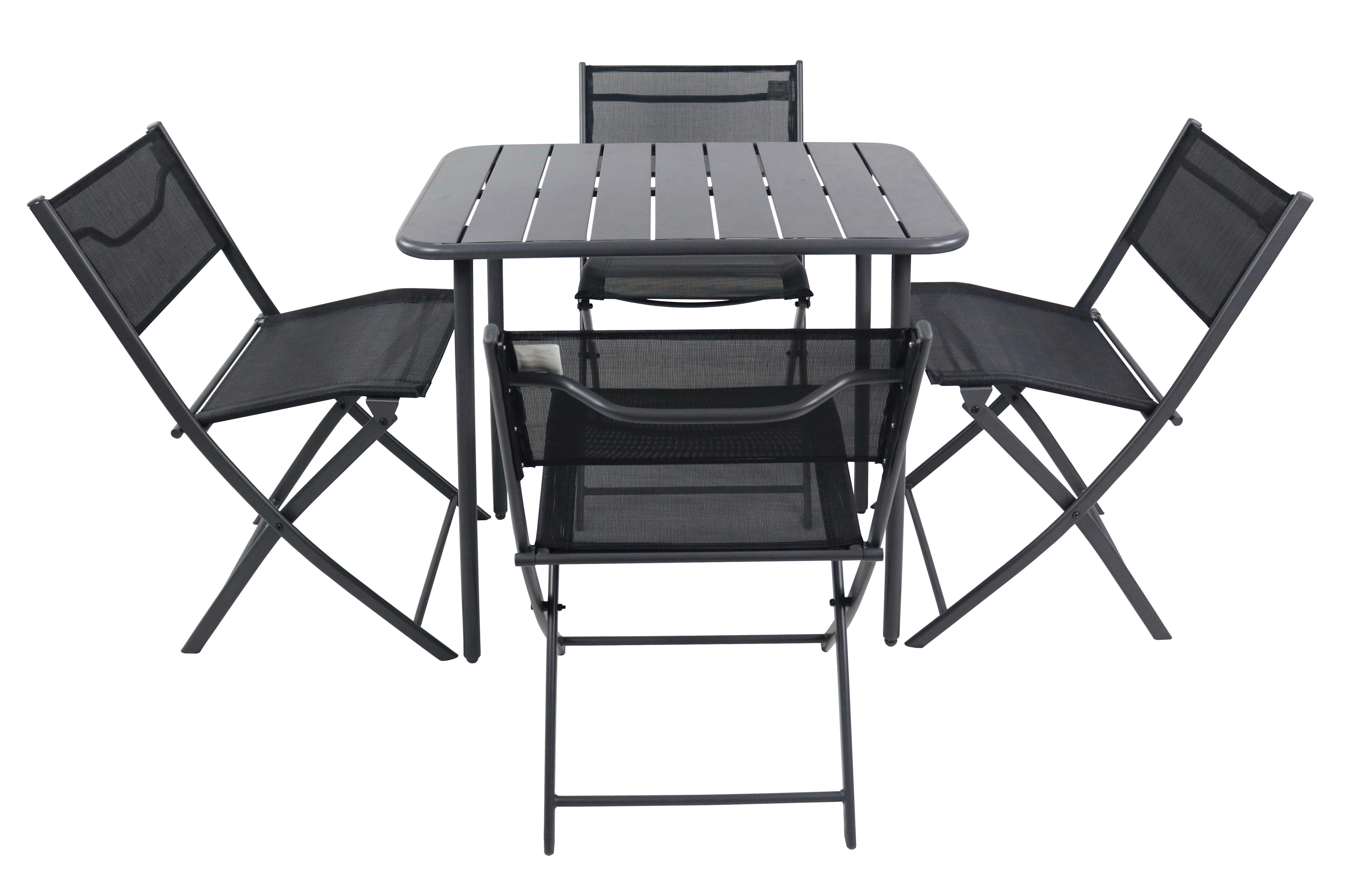 VCM Gartensitzgruppe Sumila schwarz Textilene B/H/L: ca. 80x72x55 cm Sumila - schwarz (55,00/80,00/72,00cm) - VCM