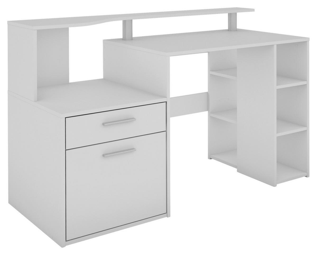 Schreibtisch LOUIS weiß B/H/T: ca. 140x89x55 cm LOUIS - weiß (140,00/89,00/55,00cm) - byLIVING