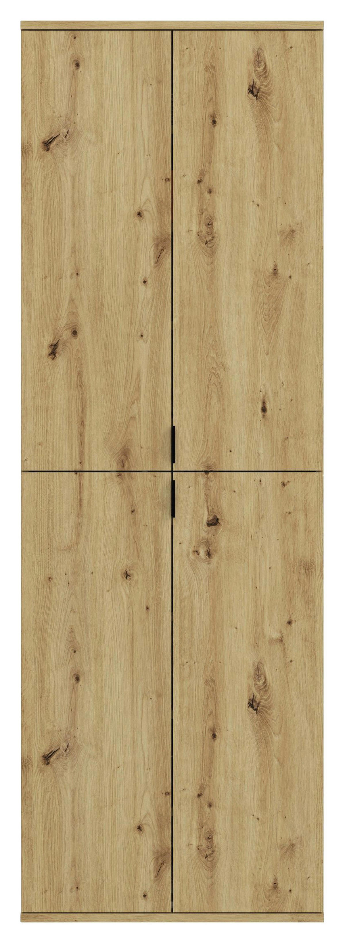 Garderobe PROJEKT Eiche Artisan Nachbildung weiß Hochglanz Spiegel B/H/T: ca. 183x193x34 cm PROJEKT - Eiche/weiß (183,00/193,00/34,00cm) - xonox.home