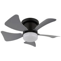 GLOBO Deckenventilator Opal grau mattschwarz H/D: ca. 13x40,6 cm max. 10 W Hines - Opal/mattschwarz (40,60/13,00cm) - GLOBO