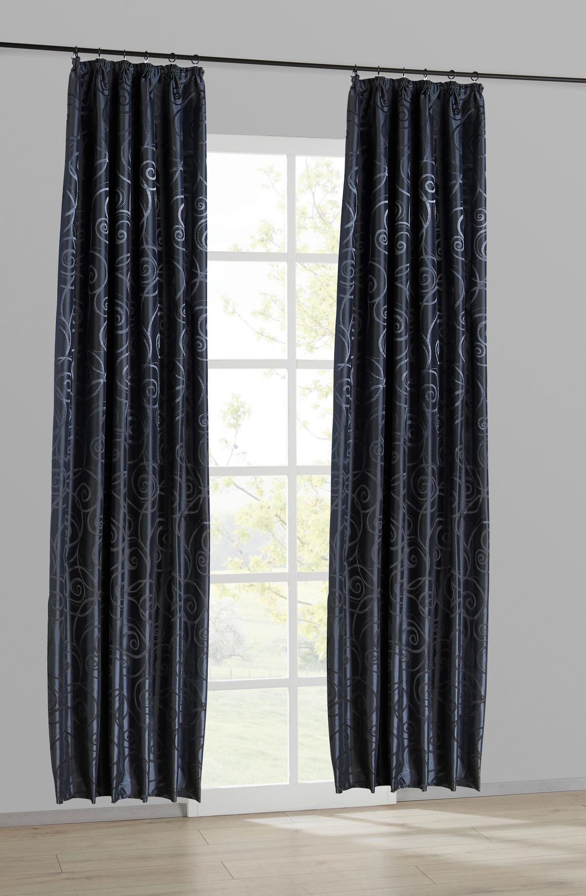 Dekovorhang Triest schwarz B/H: ca. 140x245 cm Triest - schwarz (140,00/245,00cm) - silver edition