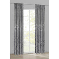 Dekovorhang Blätter silber B/L: ca. 140x245 cm Blätter - silber/grau (140,00/245,00cm) - Happy Home