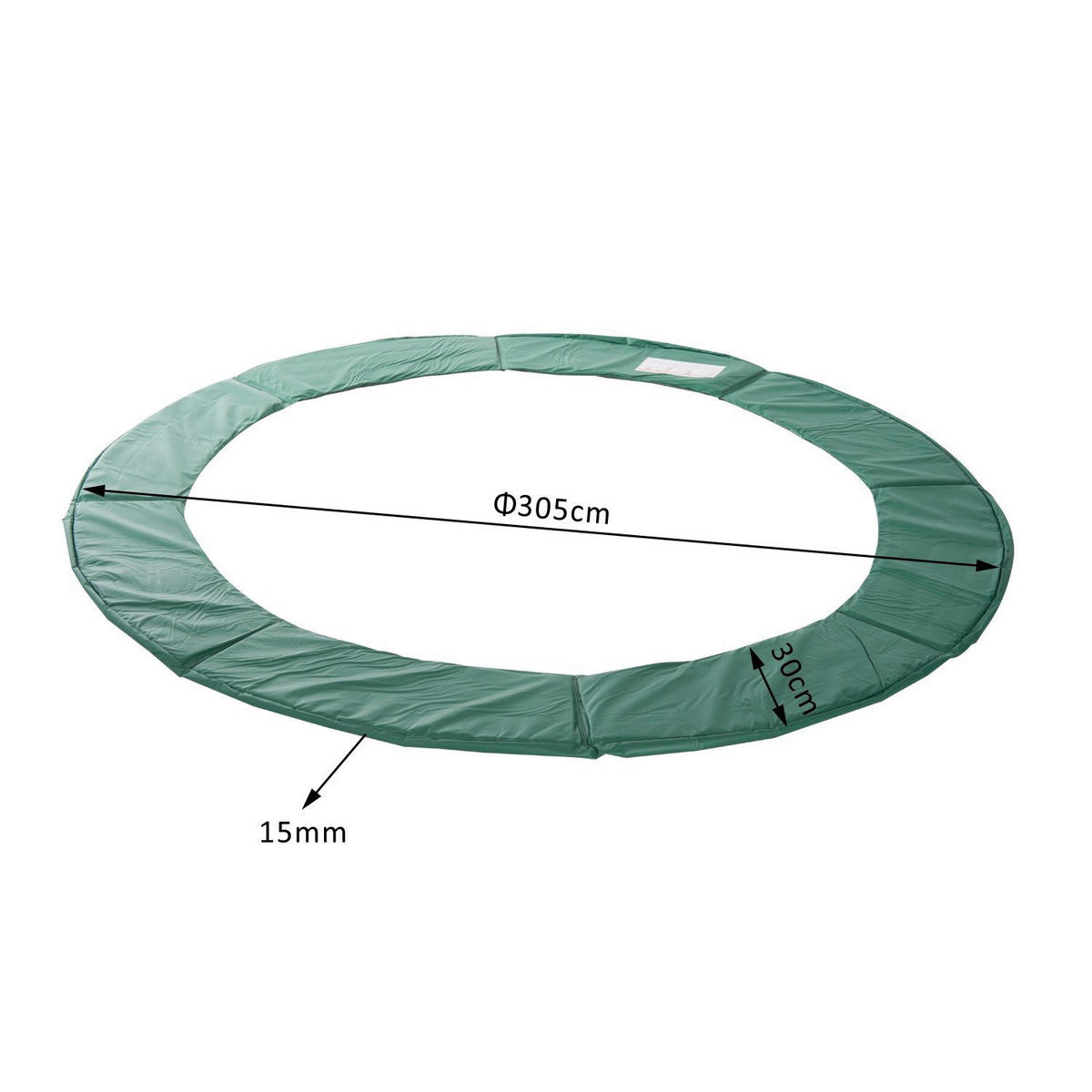 HOMCOM Trampolin grün H/D: ca. 1,5x305 cm Trampolin_Randabdeckung - grün (305,00/1,50cm) - HOMCOM