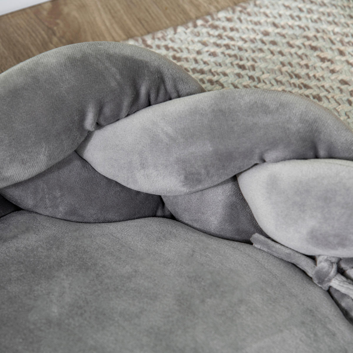 PawHut Haustierbett grau Baumwolle B/H/L: ca. 55x14x55 cm Haustierbett - grau (55,00/55,00/14,00cm) - PawHut