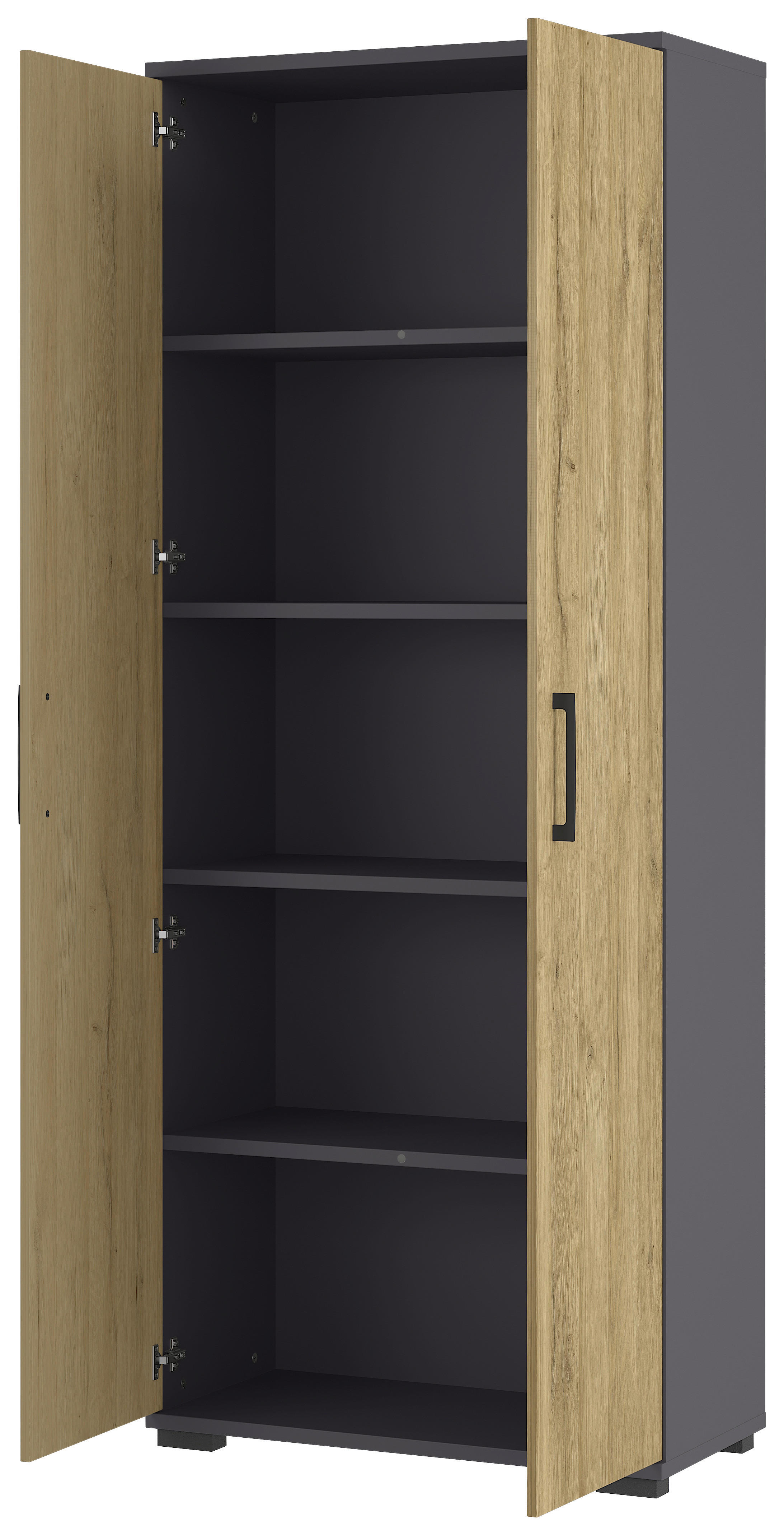 Aktenschrank 4250-564 Eiche Grand-Son Nachbildung Graphit B/H/T: ca. 80x200x40 cm 4250-564 - Eiche/Graphit (80,00/200,00/40,00cm) - Germania