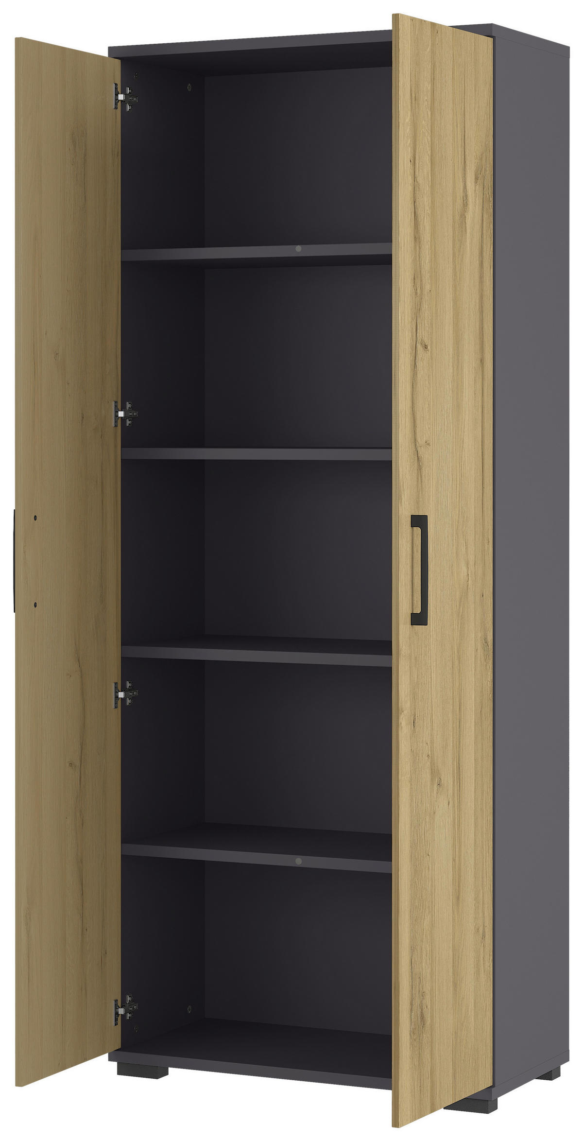 Aktenschrank 4250-564 Eiche Grand-Son Nachbildung Graphit B/H/T: ca. 80x200x40 cm 4250-564 - Eiche/Graphit (80,00/200,00/40,00cm) - Germania