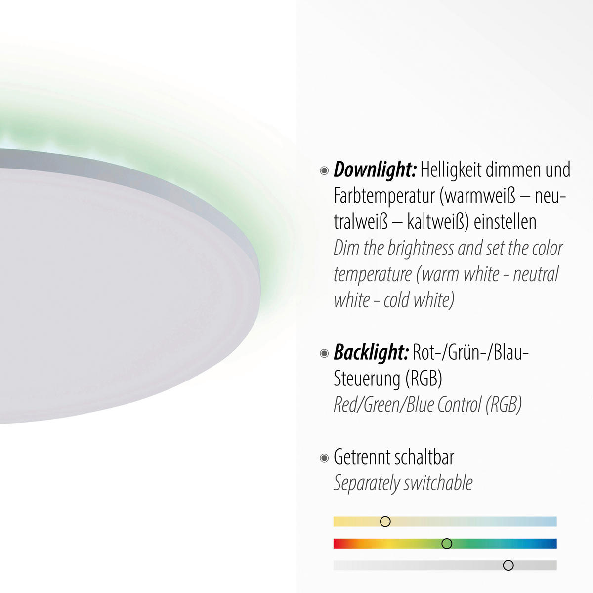 Just Light LED-Deckenleuchte weiß H/D: ca. 2,9x42 cm 2 Brennstellen LED-Deckenleuchte_Floki - weiß (42,00/2,90cm) - Just Light