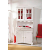 Vitrine Valencia weiß lackiert Kiefer B/H/T: ca. 88x198x43 cm Valencia - weiß (88,00/198,00/43,00cm) - Inter Link