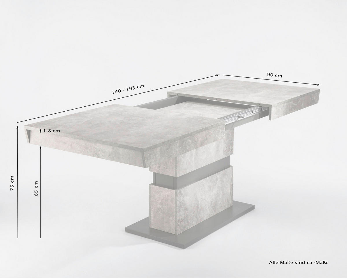 Tisch MATTHEW Eiche Old Wood Nachbildung anthrazit B/H/T: ca. 140x75x90 cm MATTHEW - Eiche/anthrazit (140,00/75,00/90,00cm) - byLIVING