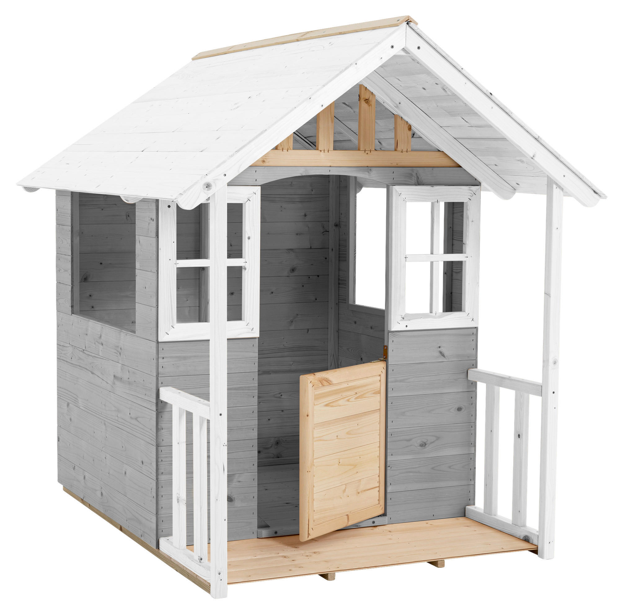 Zwerkules Spielhaus Valli weiß B/H/L: ca. 121x140x137 cm Valli - weiß/grau (137,00/121,00/140,00cm) - Zwerkules