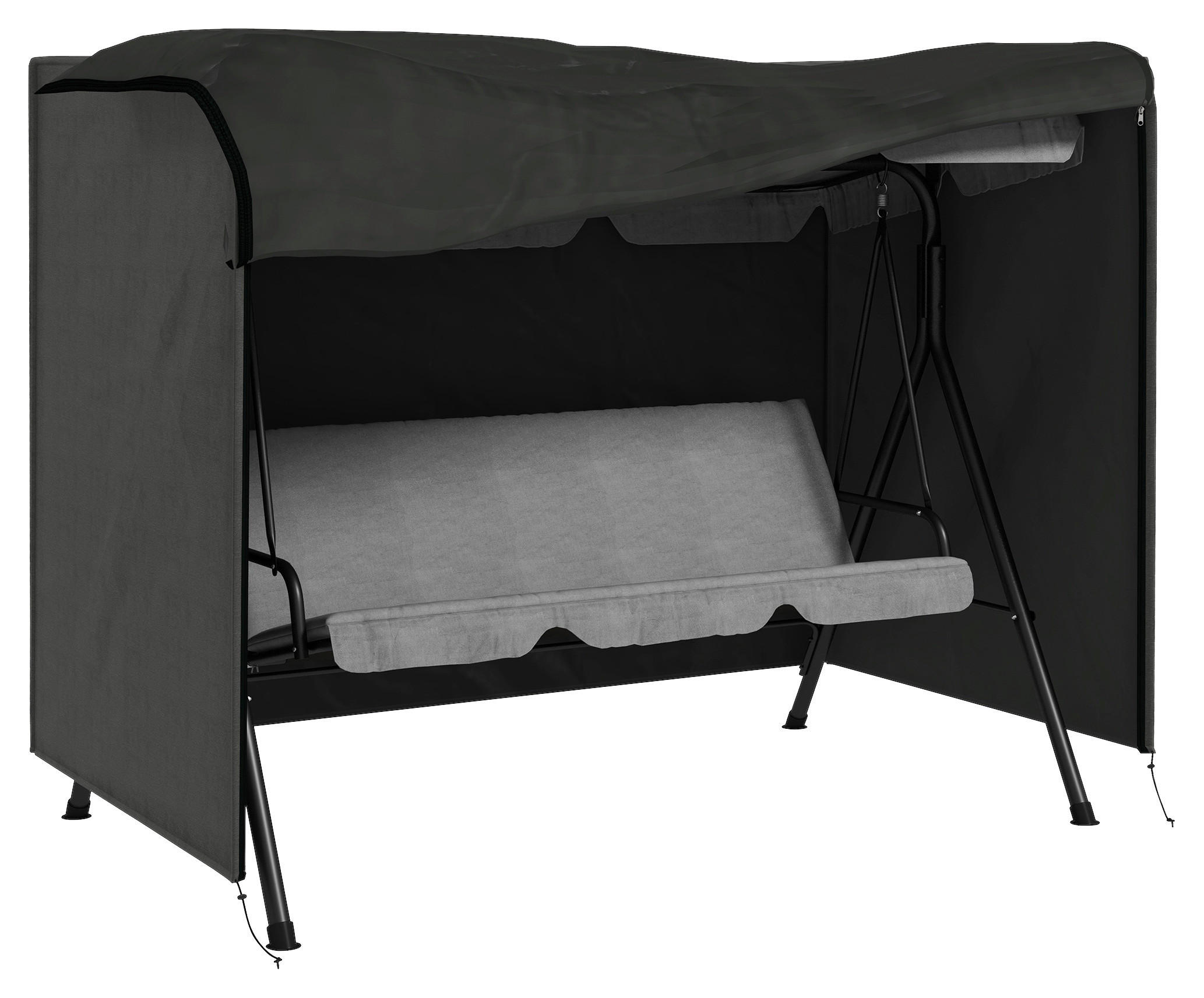 Outsunny Abdeckplane dunkelgrau Polyester B/H/L: ca. 124x164x205 cm Abdeckung für Schaukel - dunkelgrau (205,00/124,00/164,00cm) - Outsunny
