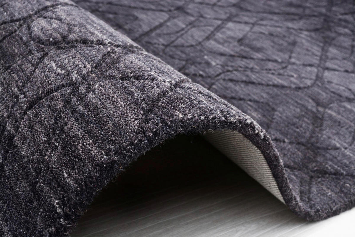 Kayoom Kurzflorteppich Ganges 610 grau B/L: ca. 80x150 cm Ganges 610 - schwarz/grau (80,00/150,00cm) - Kayoom