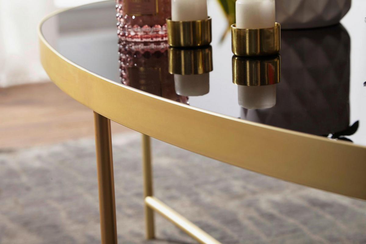 Couchtisch gold schwarz B/H/T: ca. 110x40x56 cm Couchtisch - gold/schwarz (110,00/40,00/56,00cm) - Wohnling