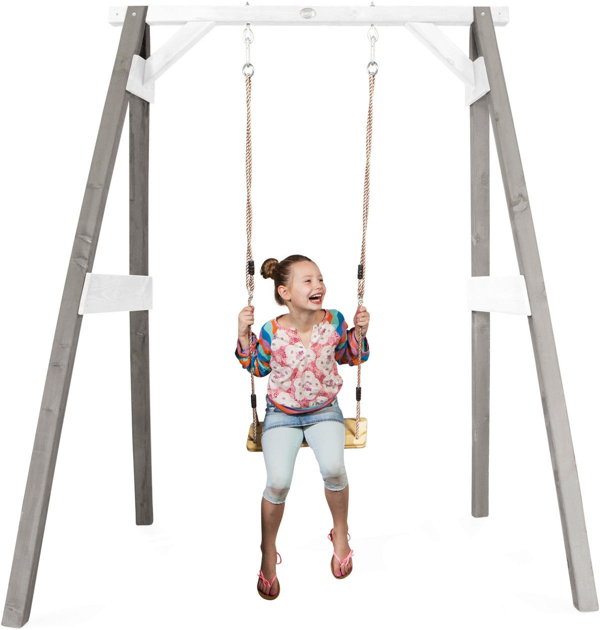 AXI Einzelschaukel grau B/H/L: ca. 181x207x160 cm Einzelschaukel - weiß/grau (160,00/181,00/207,00cm) - AXI