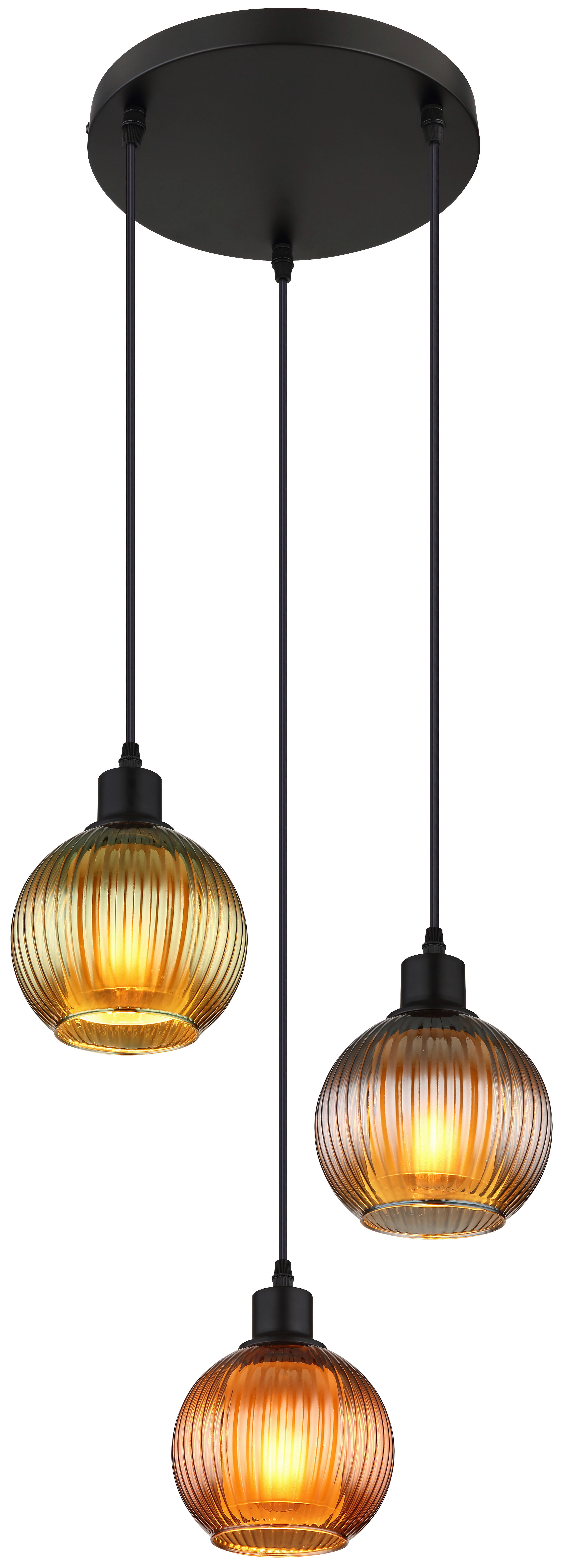 Pendelleuchte Metall Glas E27 3 Brennstellen Pendelleuchte_Zumba