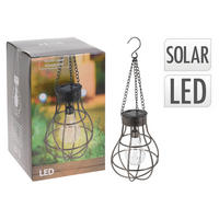 Solar-Wandleuchte braun Metall B/H/L: ca. 18,5x27x18,5 cm Solar-Hängelampe - braun (18,50/18,50/27,00cm)