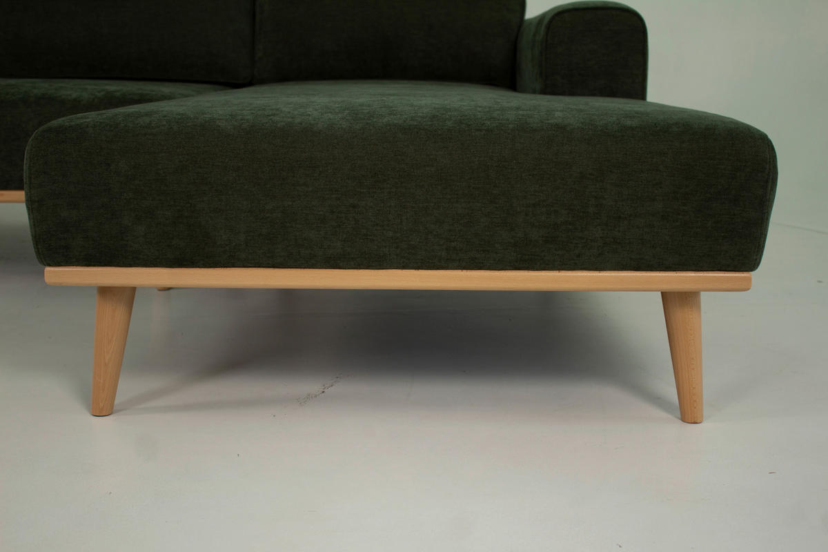 Polsterecke Wood grün Microfaser B/H/T: ca. 259x90x191 cm Wood - Eiche/grün (259,00/90,00/191,00cm)