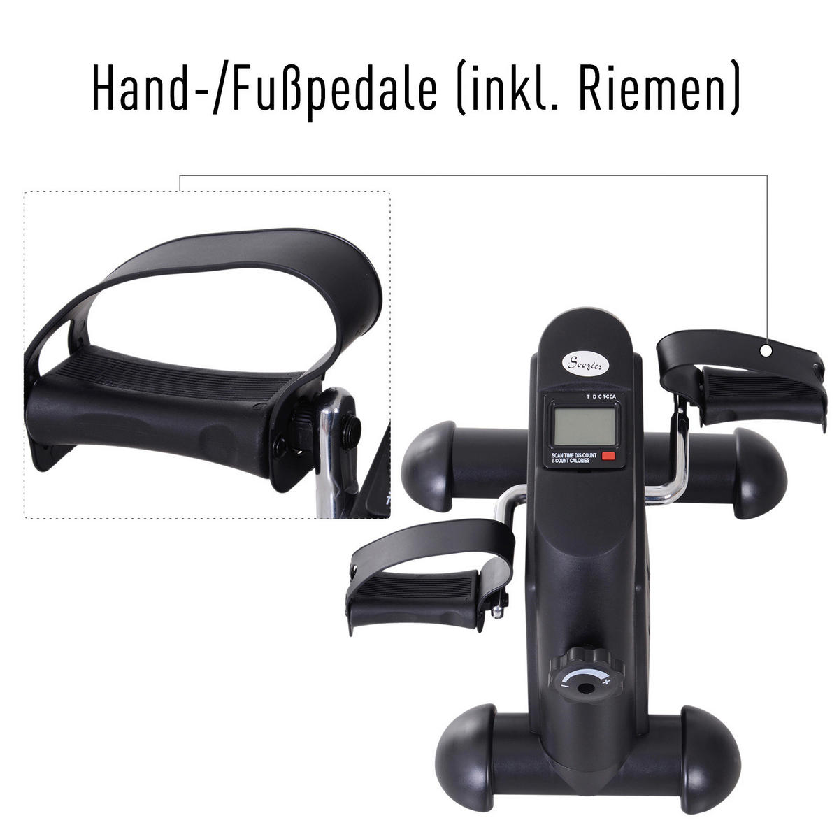 HOMCOM Pedaltrainer schwarz Metall B/H/T: ca. 39x31x40 cm Pedaltrainer__LCD-Display - schwarz (39,00/31,00/40,00cm) - HOMCOM