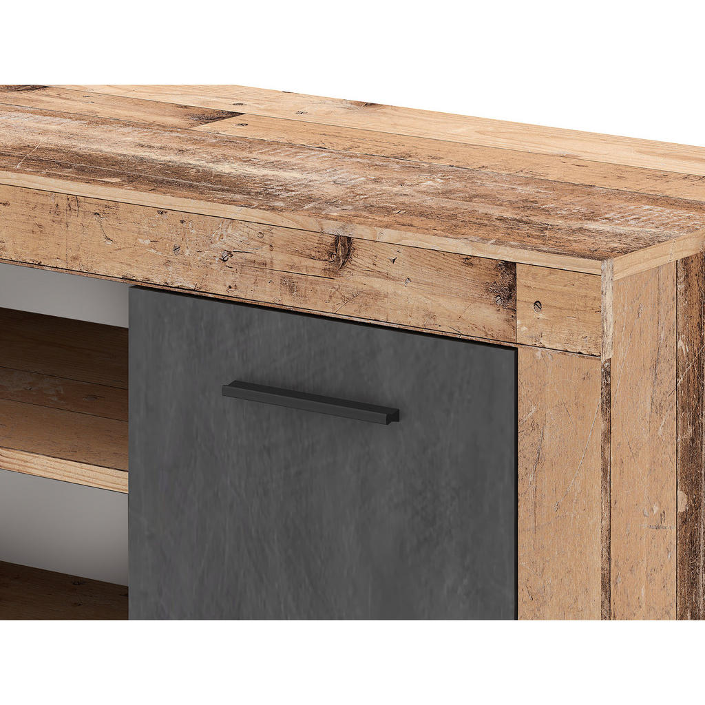 Thumbnail - TV-Lowboard LUNA 2D Eiche Old Wood hell Nachbildung Eiche Matera Nachbildung Beton Optik B/H/T: ca. 140x40x40 cm