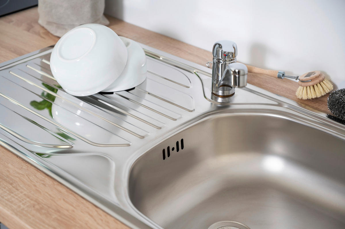 Respekta Winkelküche Economy grau matt B/H/T: ca. 310x200x172 cm Economy - Eiche/grau (310,00/200,00/172,00cm) - Respekta