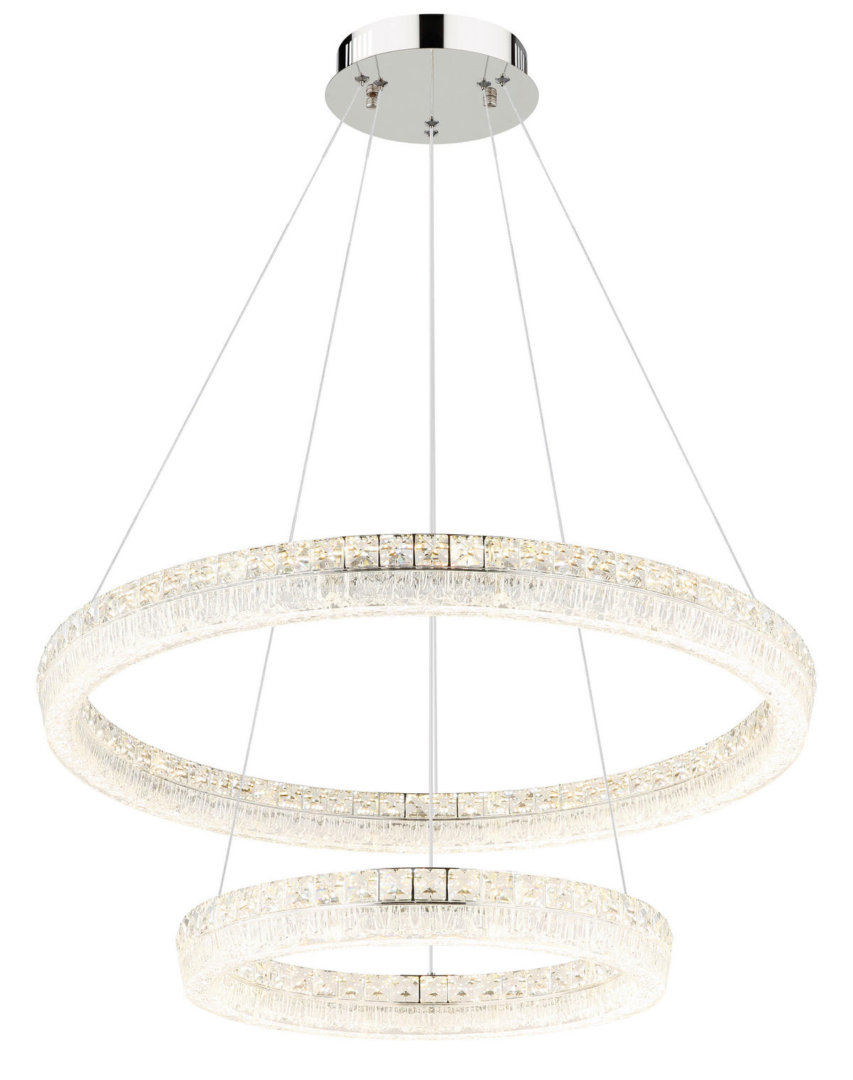 GLOBO Hängeleuchte klar Chrom Acryl Metall Glas H/D: ca. 120x80 cm 1.0 Brennstellen Laurel - klar/Chrom (80,00/120,00cm) - GLOBO