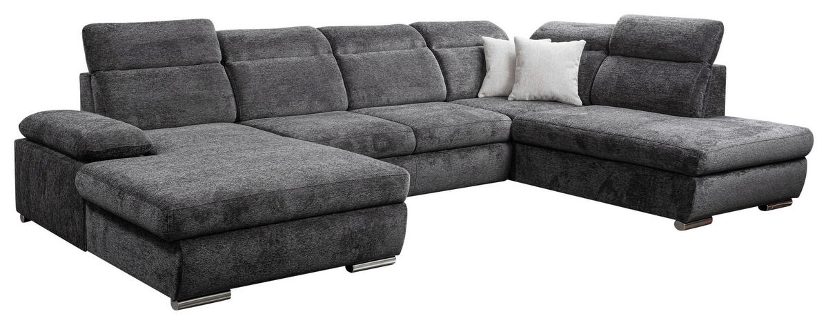 Wohnlandschaft Cordoba anthrazit Webstoff B/H/T: ca. 359x105x232 cm Cordoba - hellgrau/anthrazit (359,00/105,00/232,00cm)