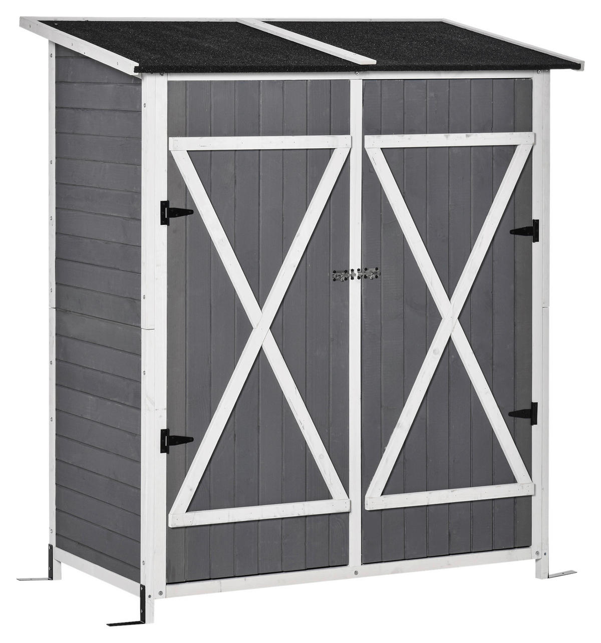 Outsunny Gartenhaus grau B/H/T: ca. 139x160x75 cm Gartenhaus - weiß/grau (139,00/160,00/75,00cm) - Outsunny