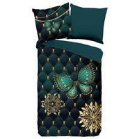 Bettwäsche Lavanya petrol Polyester B/L: ca. 135x200 cm Lavanya - petrol (135,00/200,00cm) - Pure