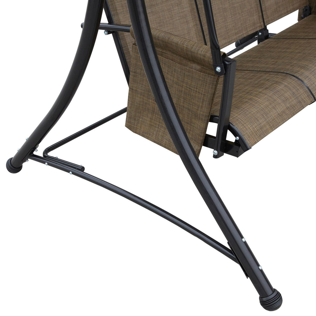 Outsunny Hollywoodschaukel braun Polyester B/H/L: ca. 128x172x196 cm Hollywoodschaukel - braun (196,00/128,00/172,00cm) - Outsunny