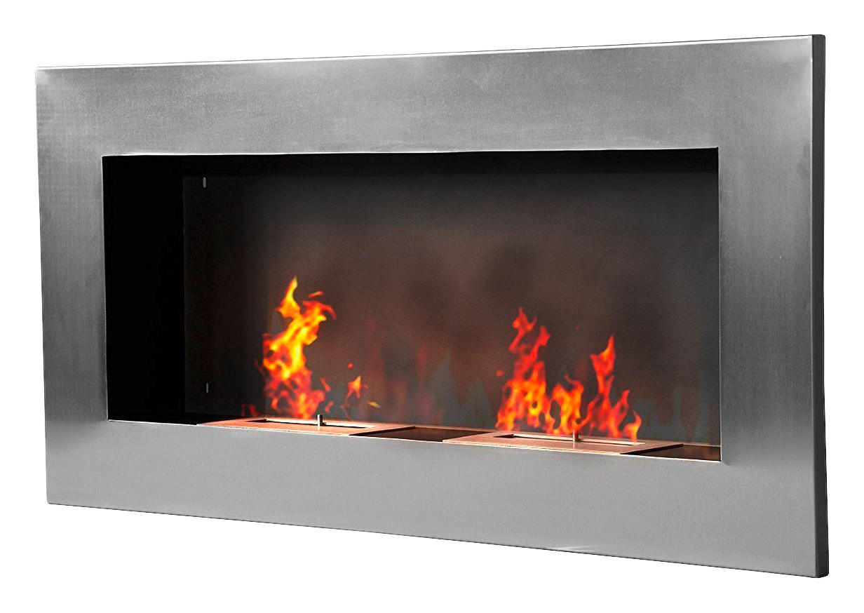 HOMCOM Wandkamin silber Edelstahl B/H/T: ca. 110x54x14 cm Wandkamin - silber (110,00/54,00/14,00cm) - HOMCOM