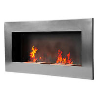 HOMCOM Wandkamin silber Edelstahl B/H/T: ca. 110x54x14 cm Wandkamin - silber (110,00/54,00/14,00cm) - HOMCOM
