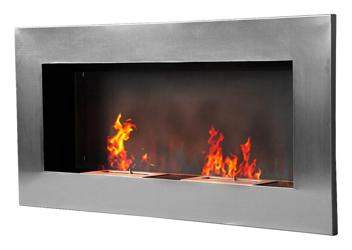 HOMCOM Wandkamin silber Edelstahl B/H/T: ca. 110x54x14 cm Wandkamin - silber (110,00/54,00/14,00cm) - HOMCOM