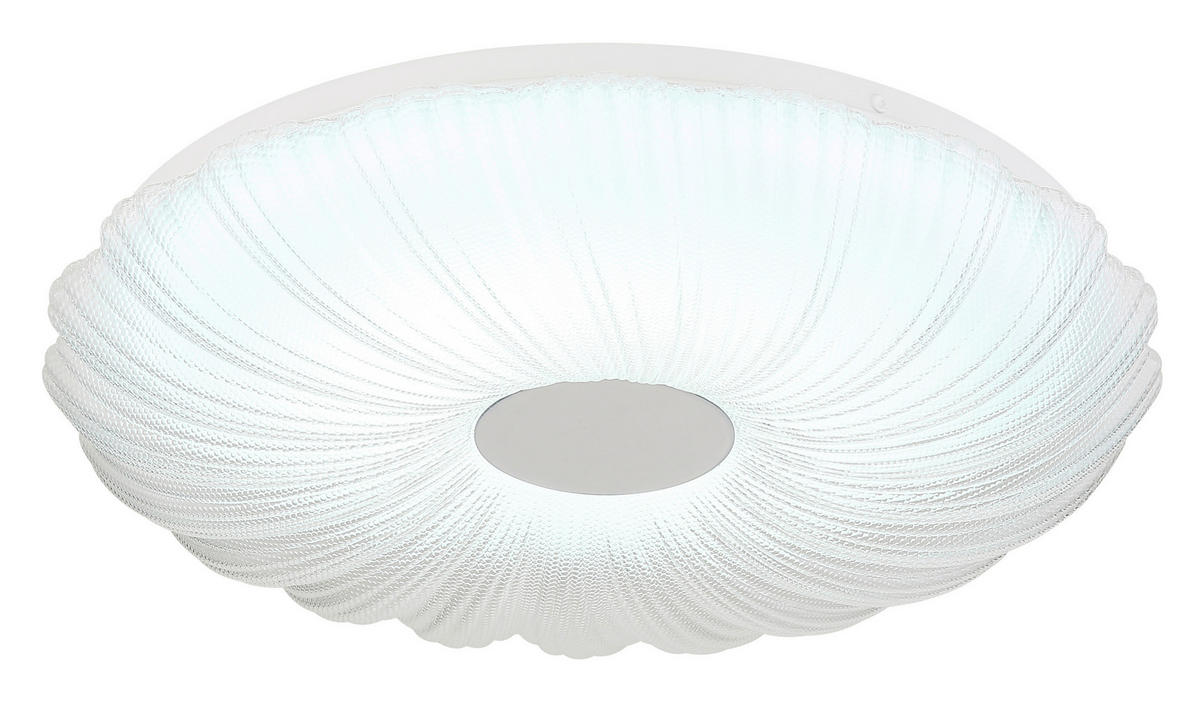 GLOBO Deckenleuchte weiß Satiniert Opal Metall Kunststoff H/D: ca. 7x38 cm 1 Brennstellen CAVENDISH - weiß/Satiniert (38,00/7,00cm) - GLOBO