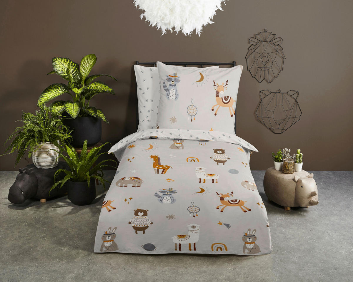 Bettwäsche Woody Multi Baumwolle B/L: ca. 135x200 cm Woody - Multi (135,00/200,00cm) - Good Morning