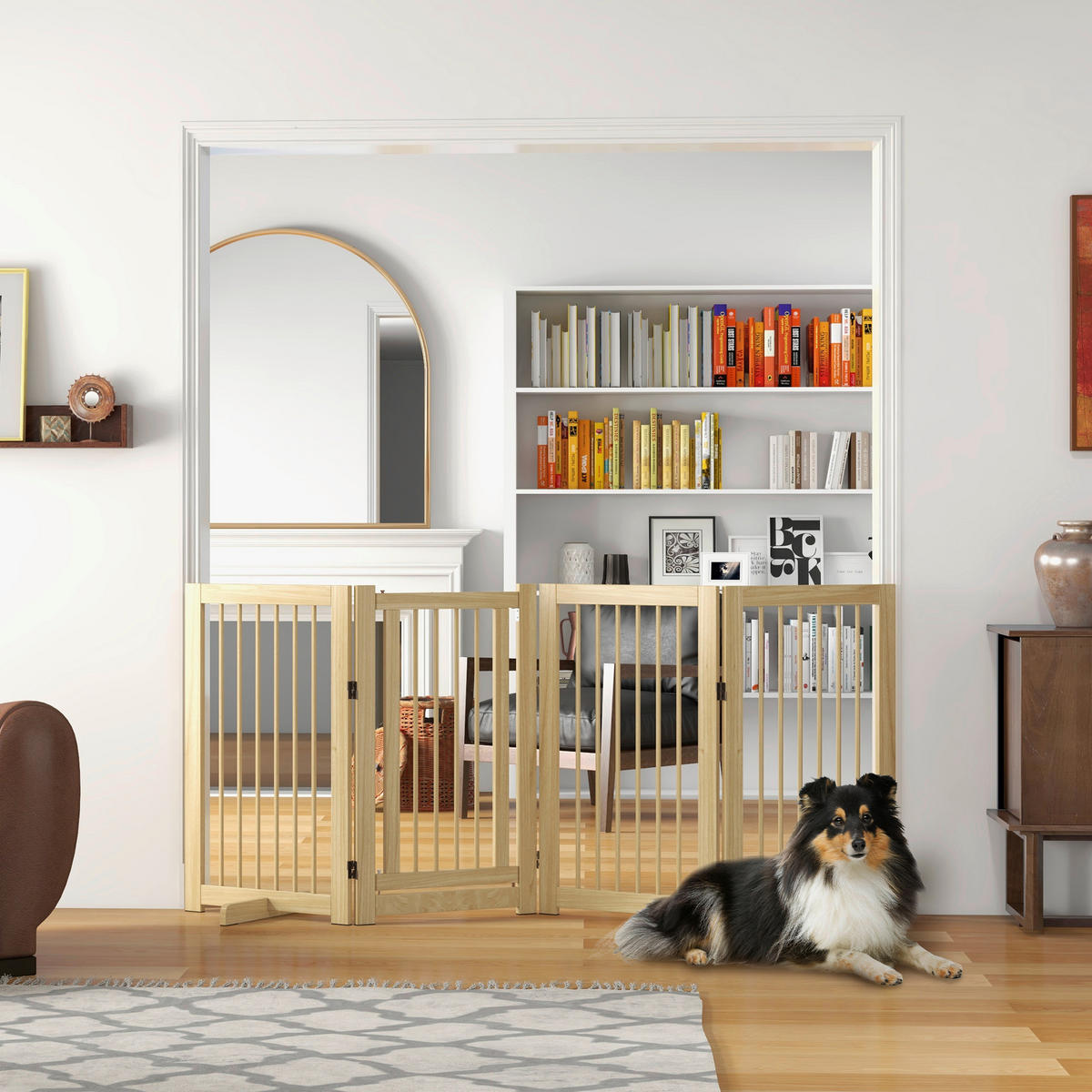 PawHut Schutzgitter natur Kiefer B/H/L: ca. 36x91x220 cm Schutzgitter - natur (220,00/36,00/91,00cm) - PawHut