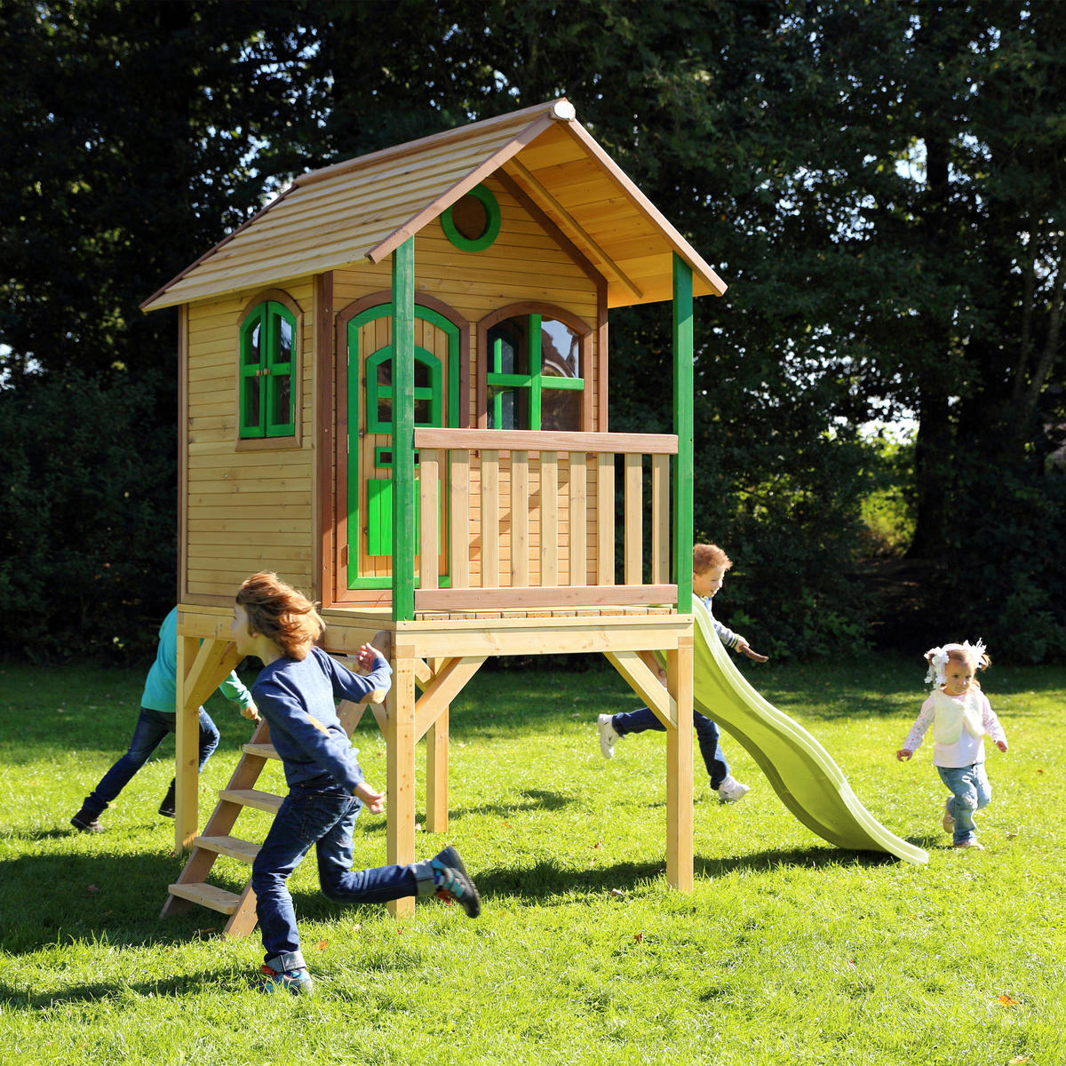 AXI Spielhaus Laura grün B/H/L: ca. 318x272x191 cm Laura - braun/grün (191,00/318,00/272,00cm) - AXI