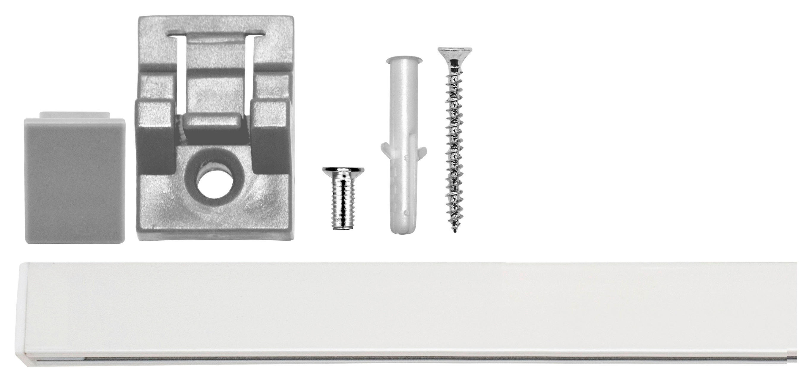 Gardinenschiene smart weiß Metall L: ca. 160 cm 1.0 Läufe smart - weiß (160,00cm) - ondeco