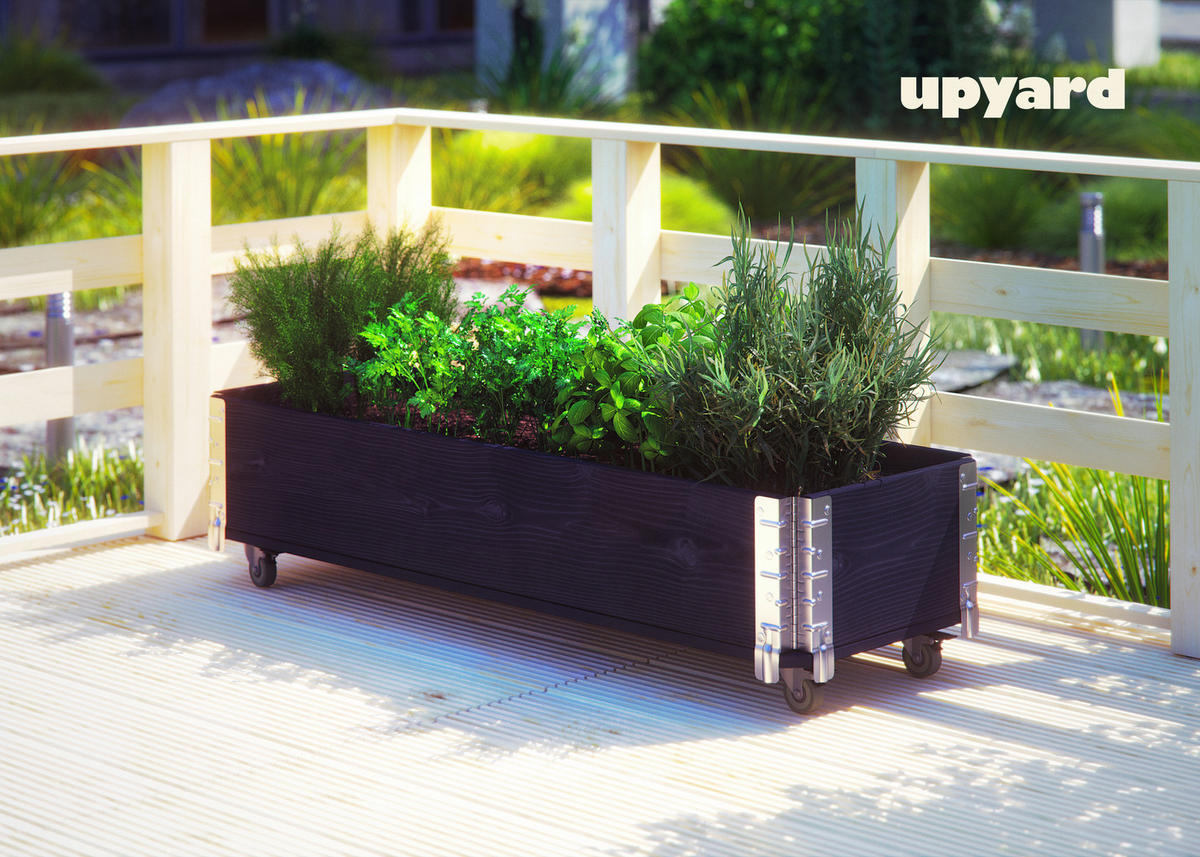 UPYARD Kräuterkasten INDUSTRIAL schwarz Holz B/L: ca. 40x120 cm INDUSTRIAL - schwarz (40,00/120,00cm) - UPYARD