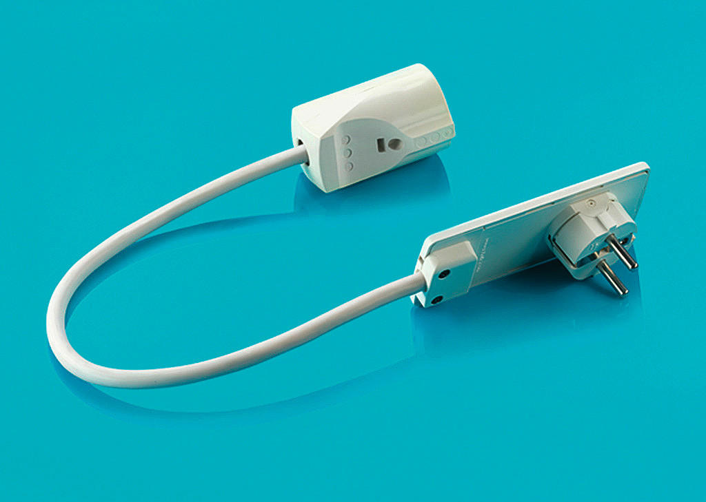 Naber Flachstecker Evoline Plug weiß Kunststoff L: ca. 100 cm Evoline Plug - weiß (100,00cm) - Naber