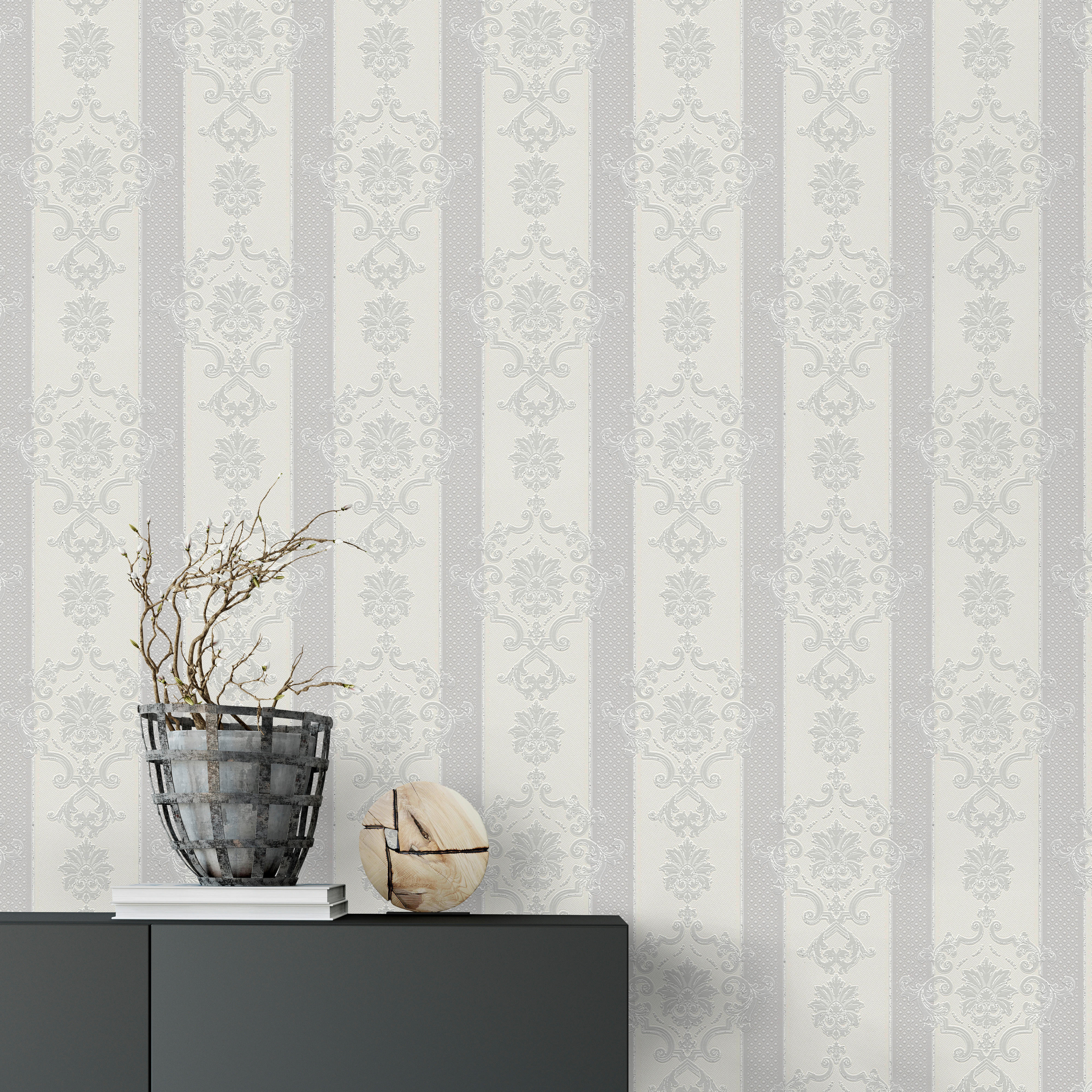 Erismann Vinyltapete Ornament grau B/L: ca. 53x1005 cm Vinyltapete_20028-10 - grau (53,00/1005,00cm) - Erismann