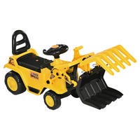 HOMCOM Kinder-Fahrzeug gelb B/H/L: ca. 27x83x39 cm Sitzbagger - gelb/schwarz (39,00/27,00/83,00cm) - HOMCOM