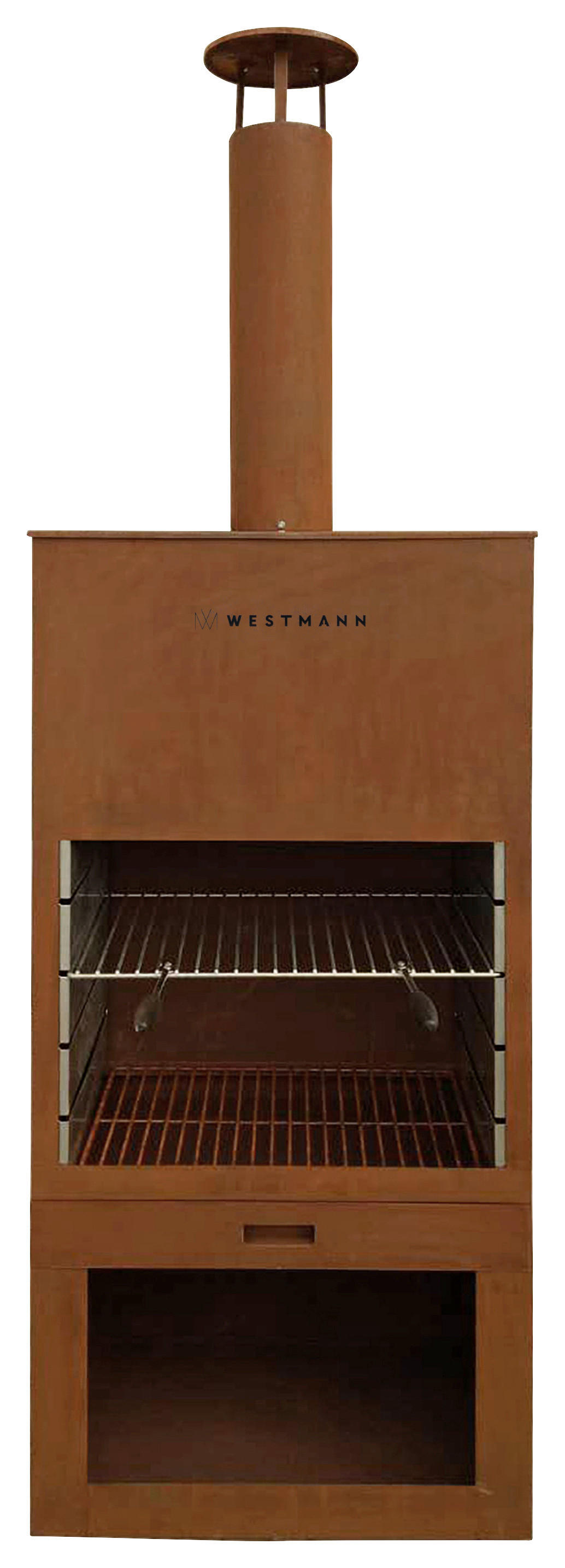 Westmann Grill-und Gartenkamin rost Metall B/H/L: ca. 41x229x70 cm