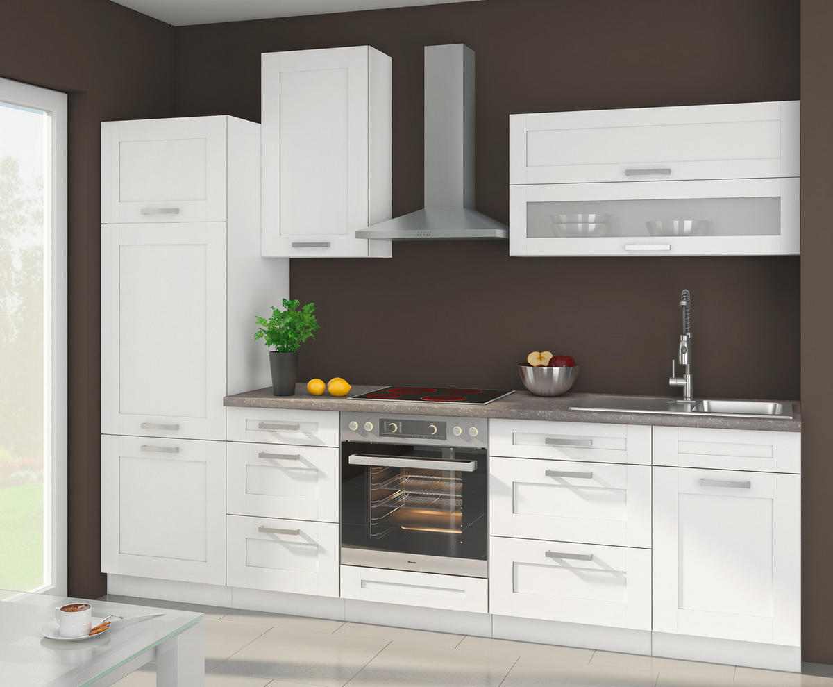 Küchenblock Move 280 weiß matt B/H/T: ca. 280x230x60 cm Move - weiß/Alu (280,00/230,00/60,00cm)