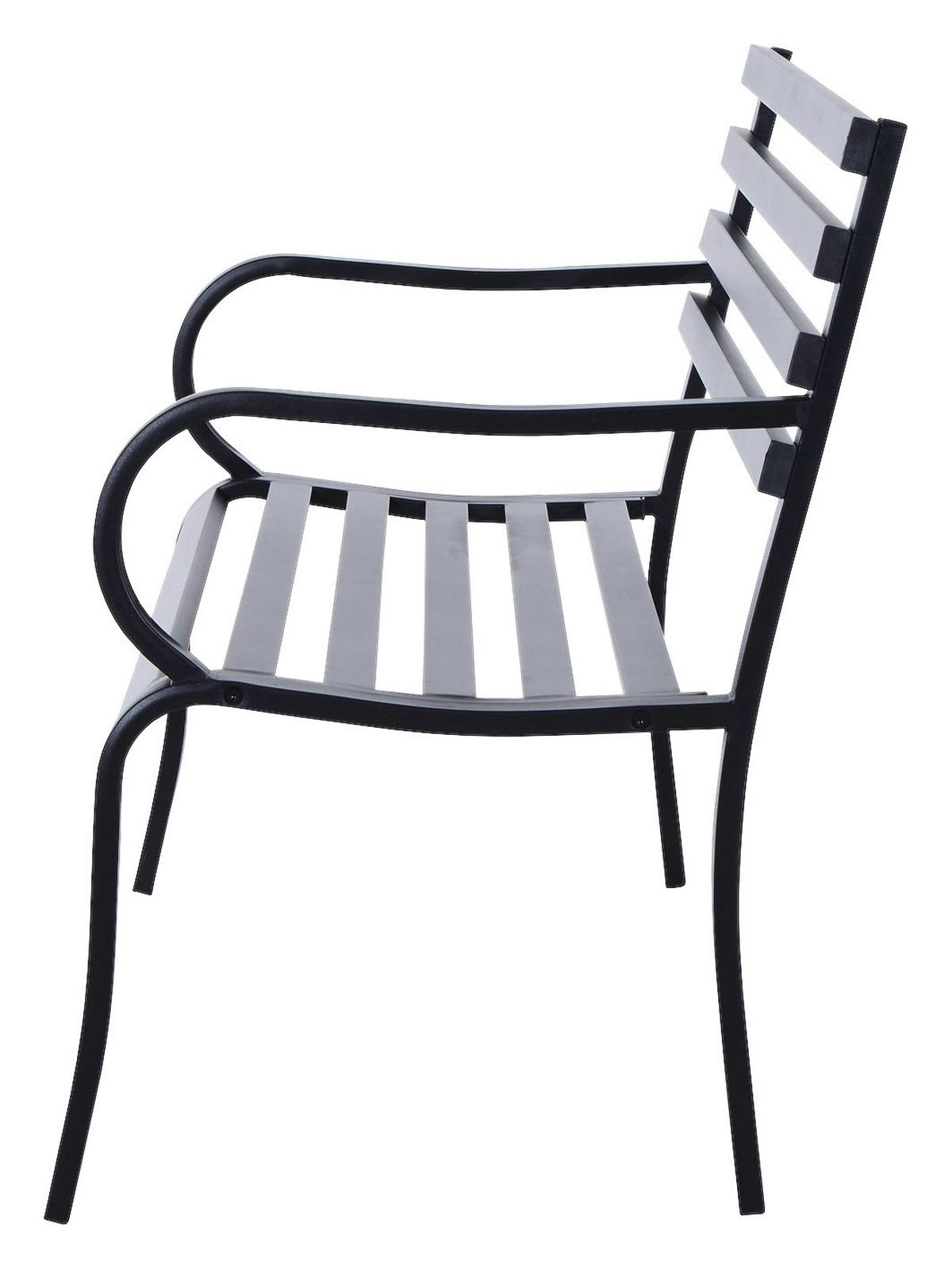 Outsunny Gartenbank schwarz Metall B/H/L: ca. 62x82x125 cm Gartenbank - schwarz (125,00/62,00/82,00cm) - Outsunny